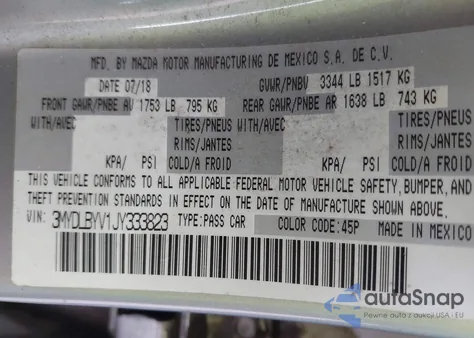 2018 Toyota Yaris Ia z USA, uszkodzony, nr VIN 3MYDLBYV1JY333823